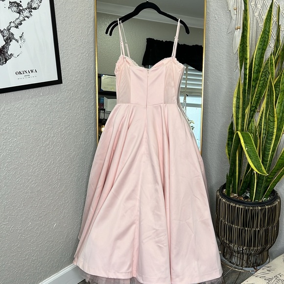 House of CB 'Mademoiselle' Ballerina Pink Satin Tulle Midi Dress NWOT - Picture 11 of 12
